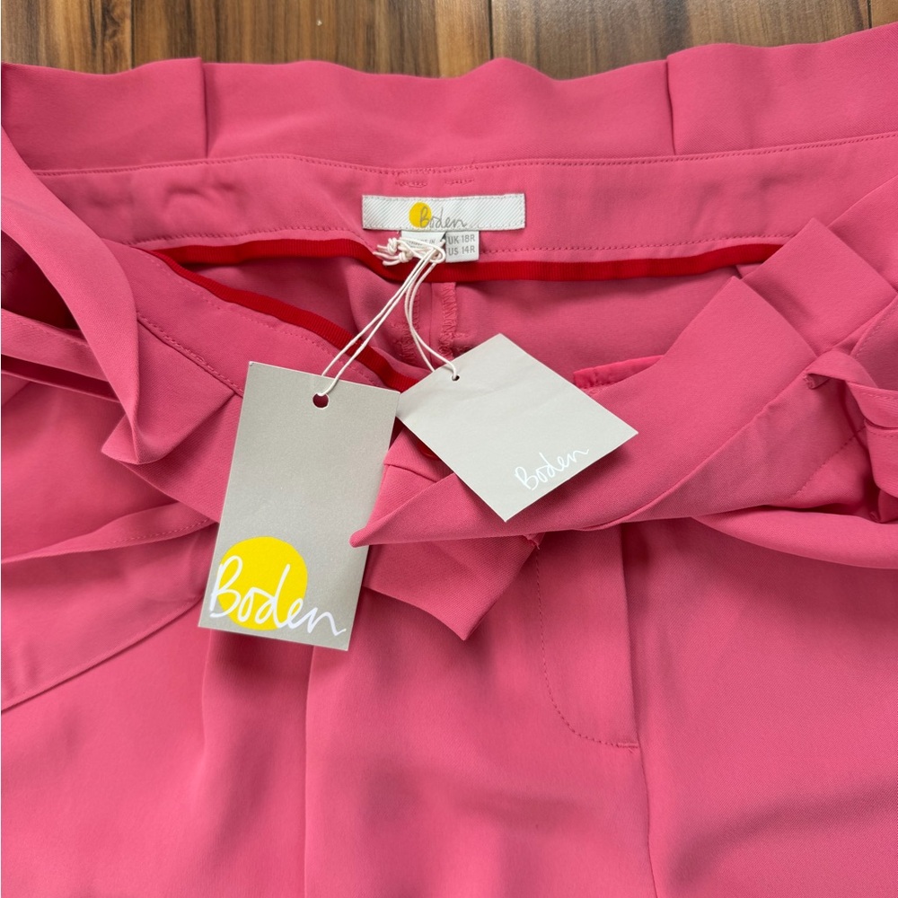 NWT Boden Pink  coral High-Waist Paperbag Ankle Trousers - Picture 5 of 9